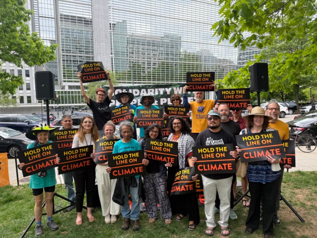 Protest in front of World Bank building 2025