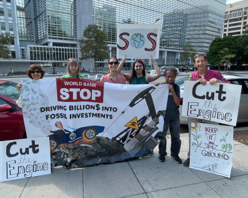 Protest at World Bank headquarters in Washington D.C.